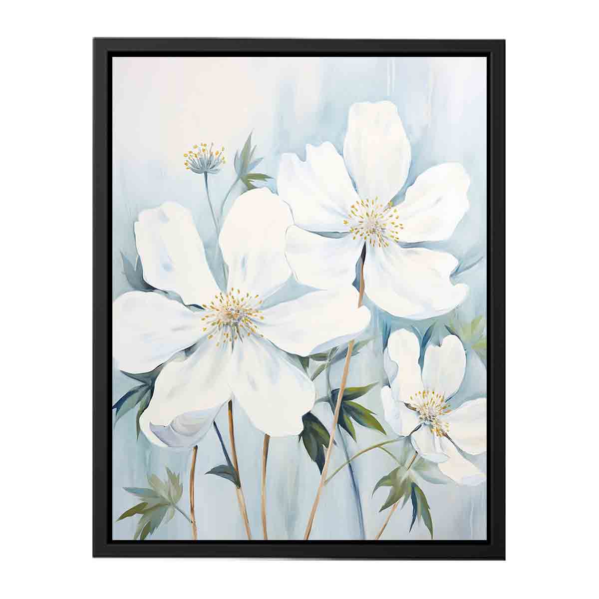White Flower Canvas Art Print-4