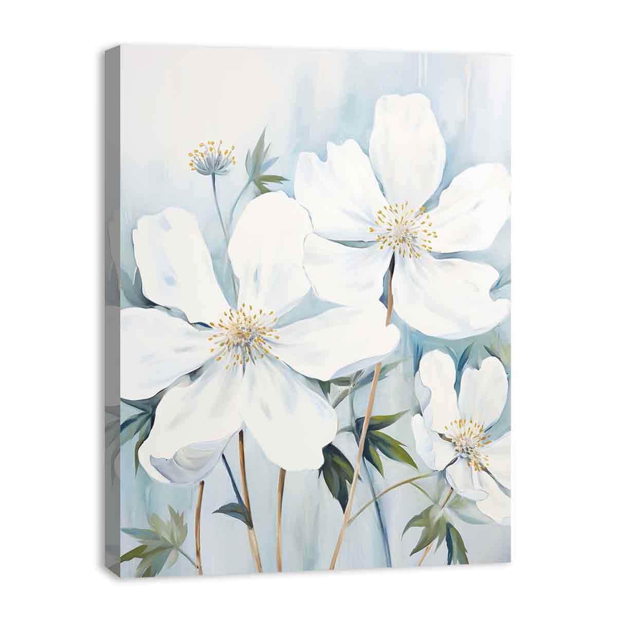 White Flower Canvas Art Print-3