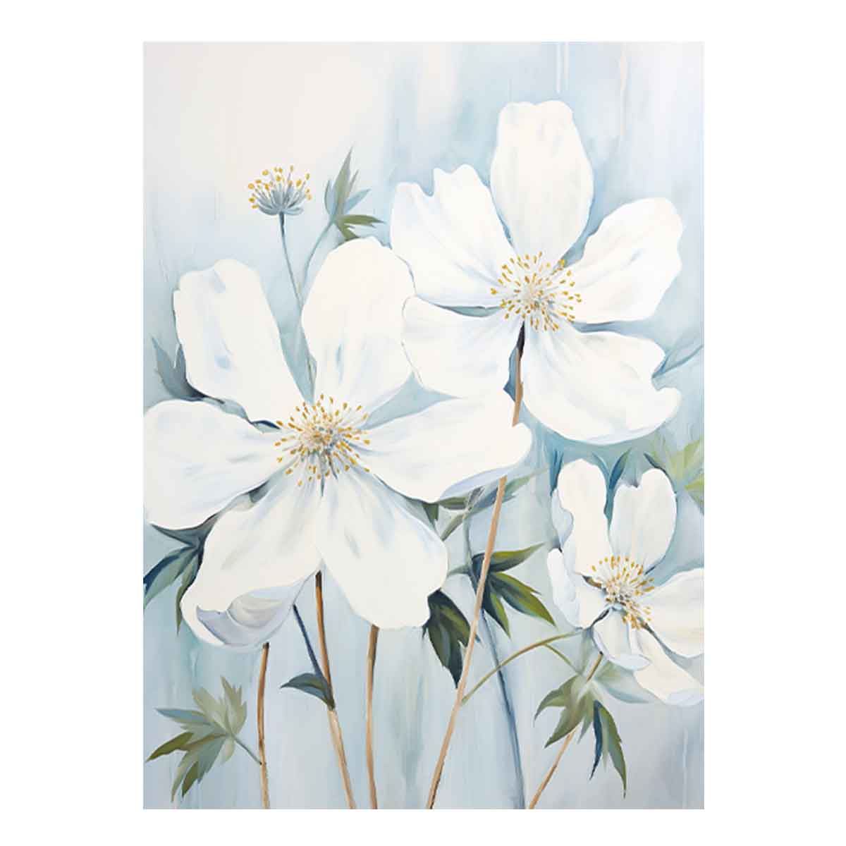 White Flower Canvas Art Print-0