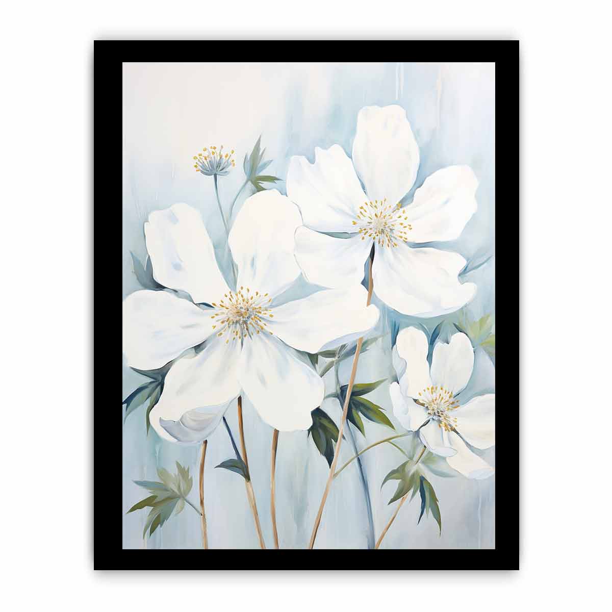 White Flower Canvas Art Print-7