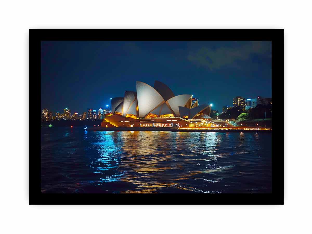 Opera House in Night Canvas Art Print-7