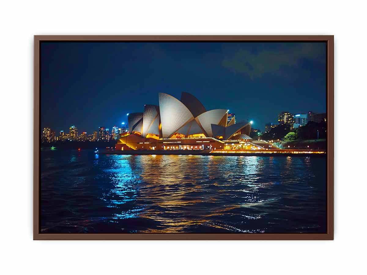 Opera House in Night Canvas Art Print-6