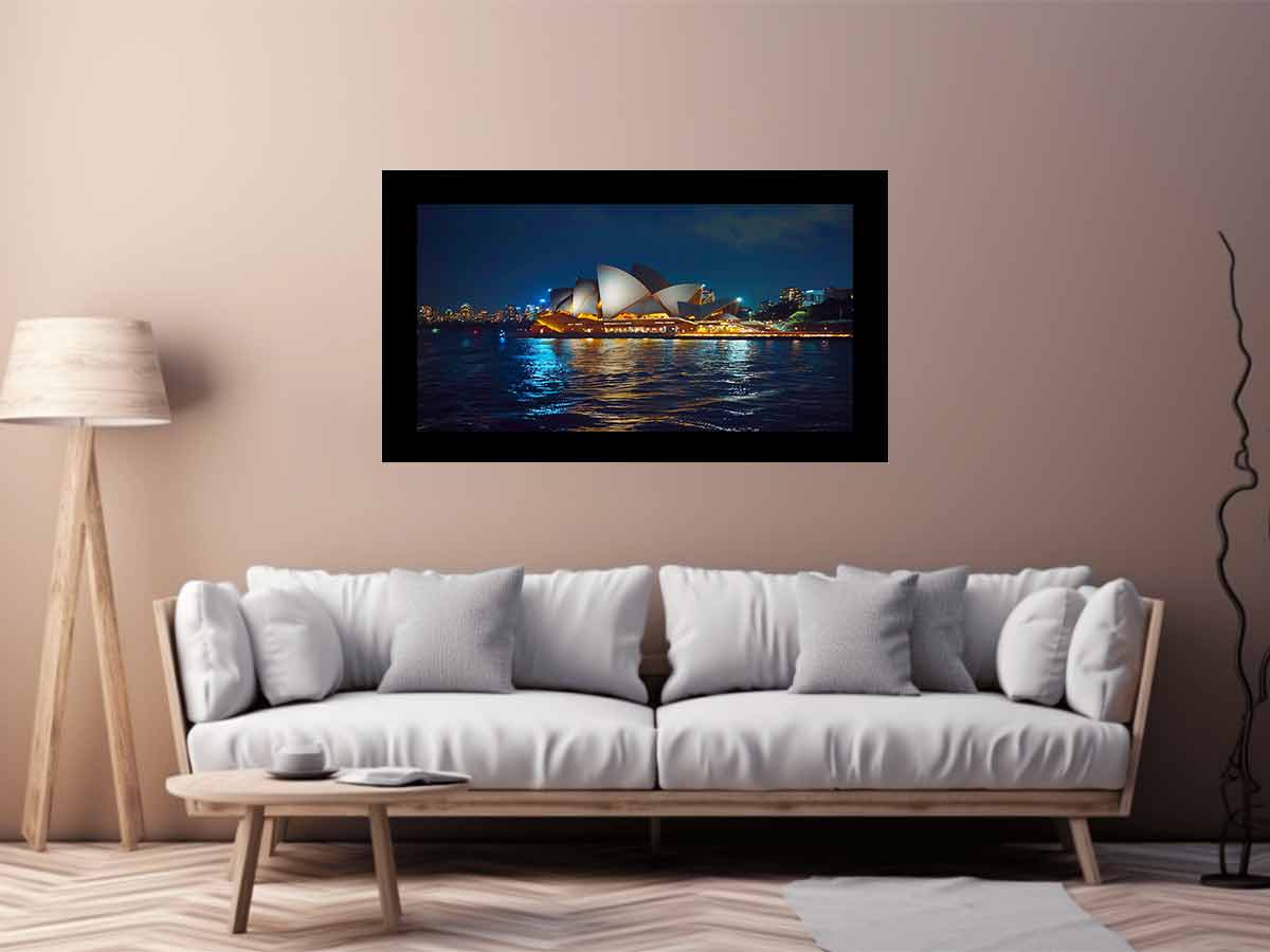 Opera House in Night Canvas Art Print-2