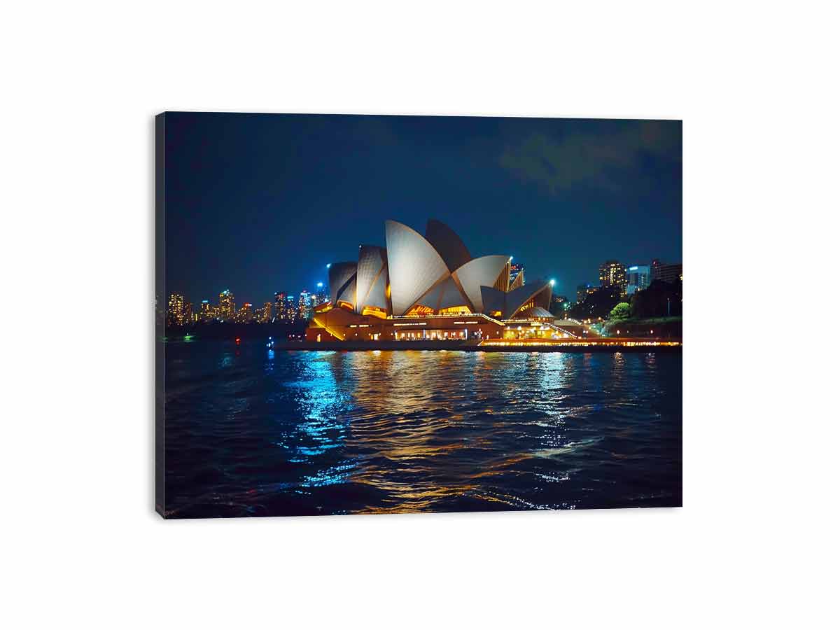 Opera House in Night Canvas Art Print-3