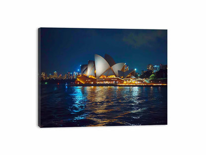 Opera House in Night Canvas Art Print-3