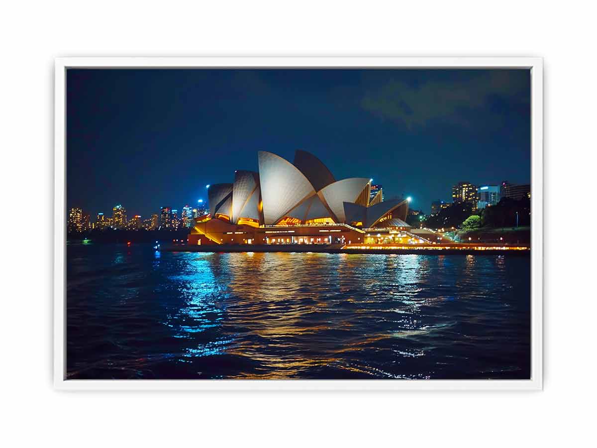 Opera House in Night Canvas Art Print-5