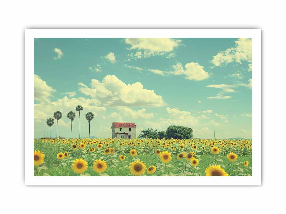 Isolated Home  Sunflower painting art-8