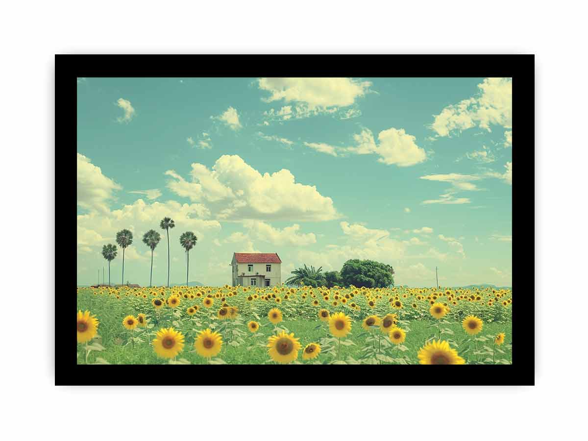Isolated Home  Sunflower painting art-7