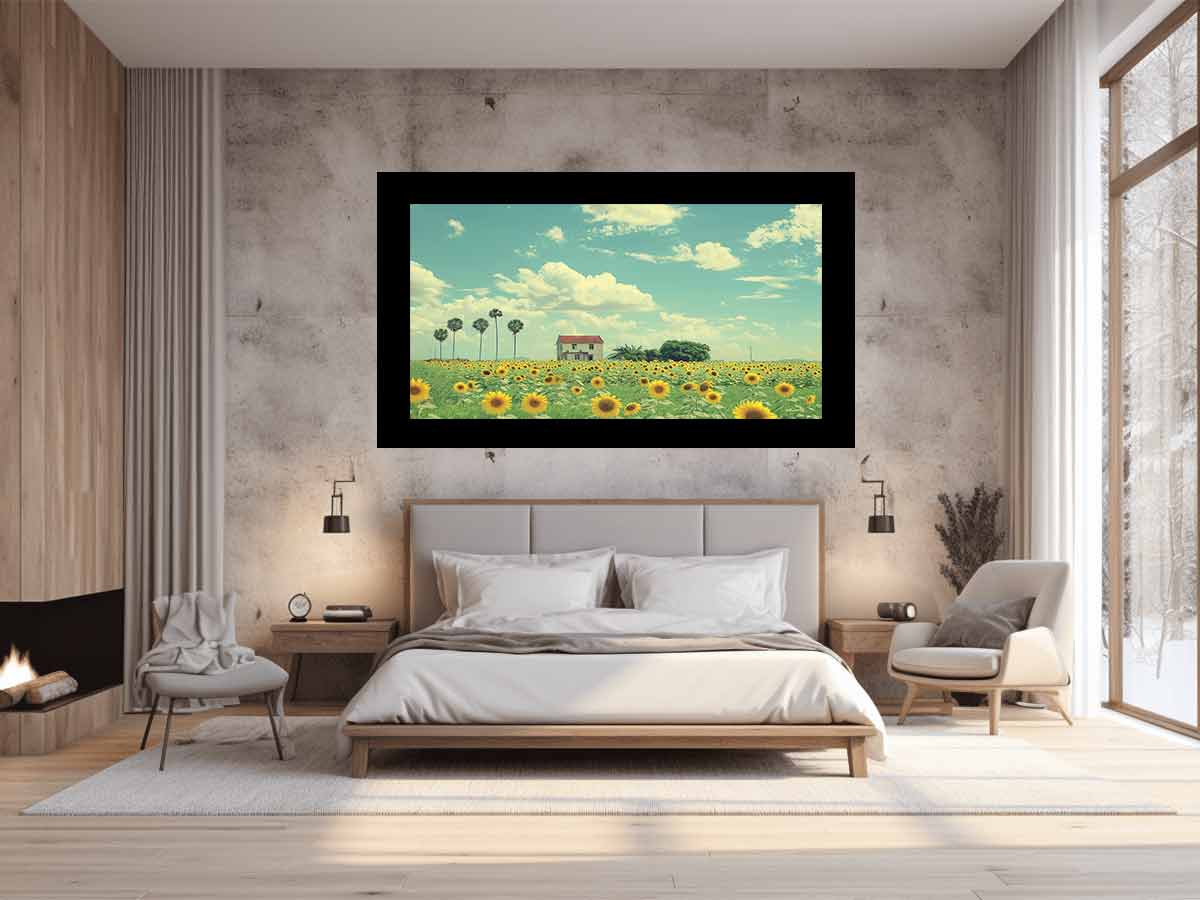 Isolated Home  Sunflower painting art-1