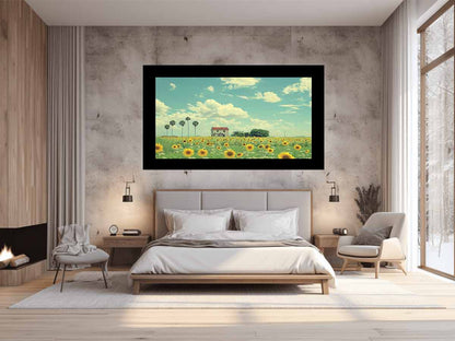 Isolated Home  Sunflower painting art-1